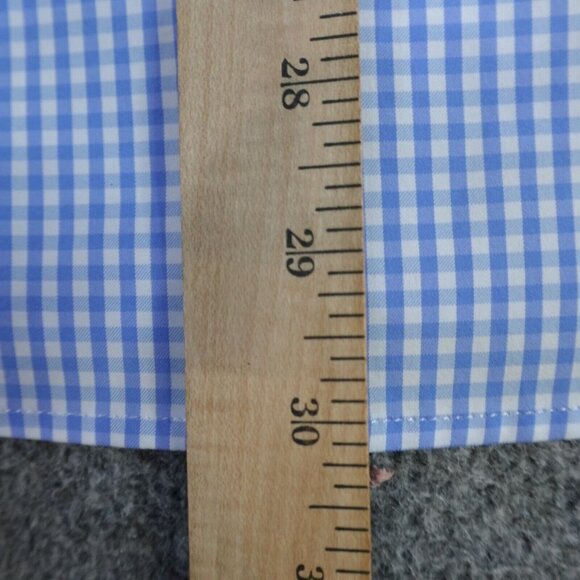 Vineyard Vines Whale Shirt L Blue Gingham Plaid Performance - Picture 5 of 8